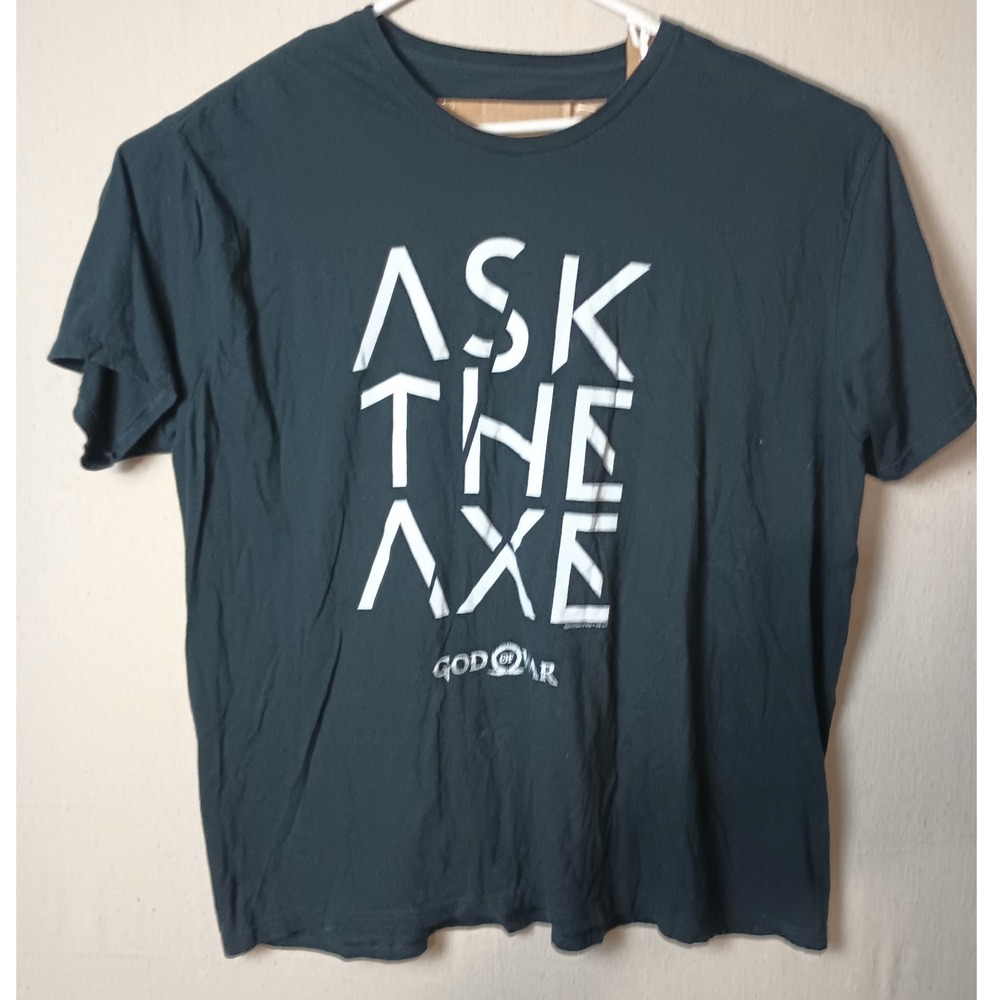 God of War Ask The Axe Graphic Promo Gamer‎ T-Shirt Gildan Sz 3XL Short Sleeve I